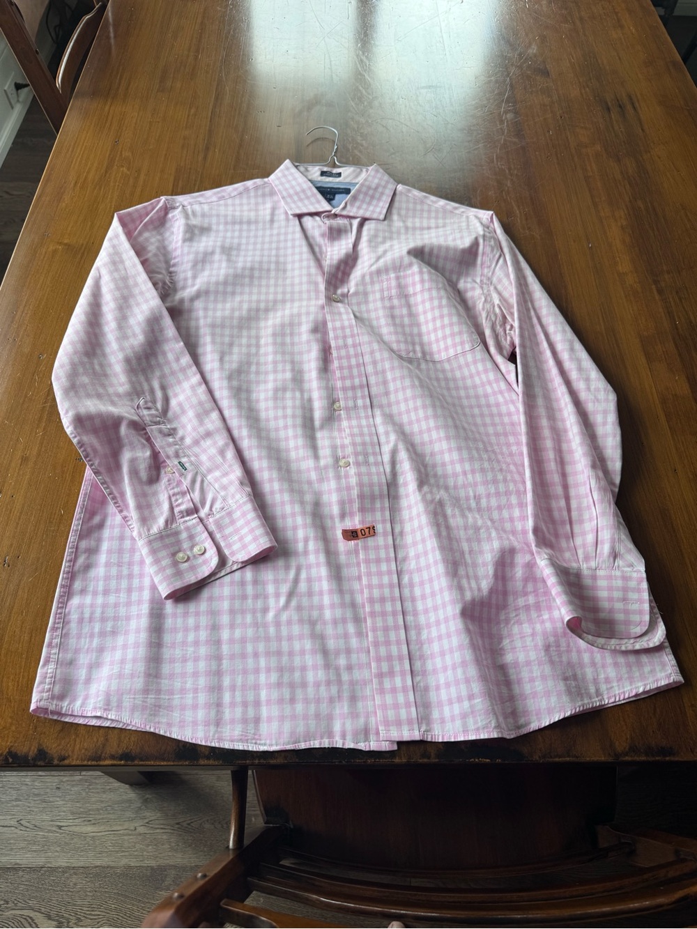 Tommy Hilfiger Light Pink Gingham Men's Dress Shirt
